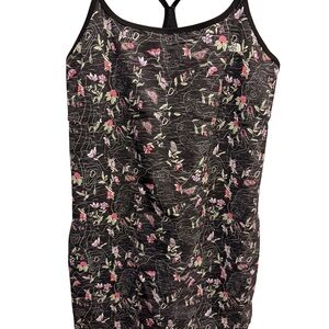The North Face Black and Pink Floral Tank Top
